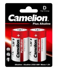 Батарейка Camelion LR20-BP2 D 20000mAh (2шт) блистер Plus Alkaline